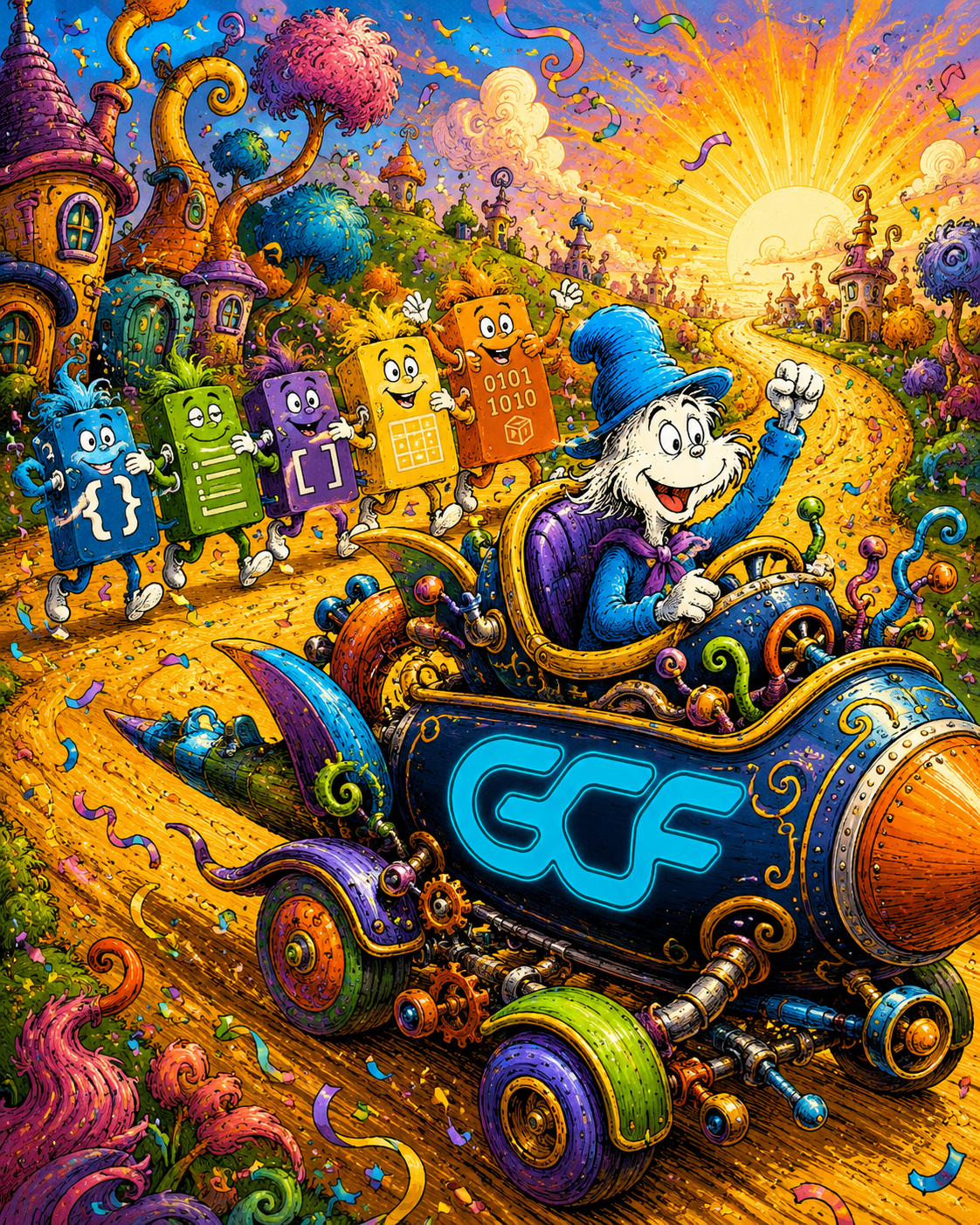 GCF leads a victory parade with all five format characters